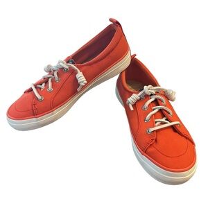 SPERRY Seacoast Sz 6.5 Top-Sider Coral Canvas Sneaker Womens Fashion Boat Shoes